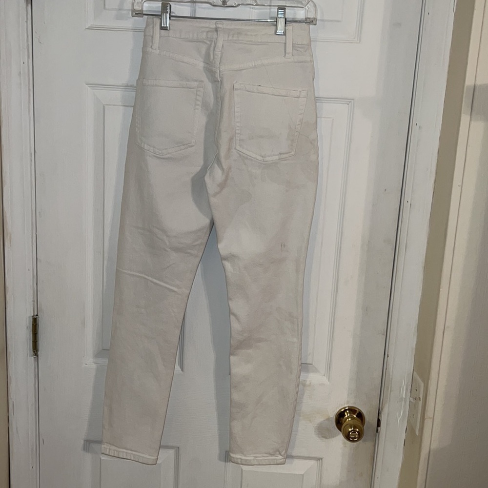 HT Denim White Distressed Mom Jeans 1